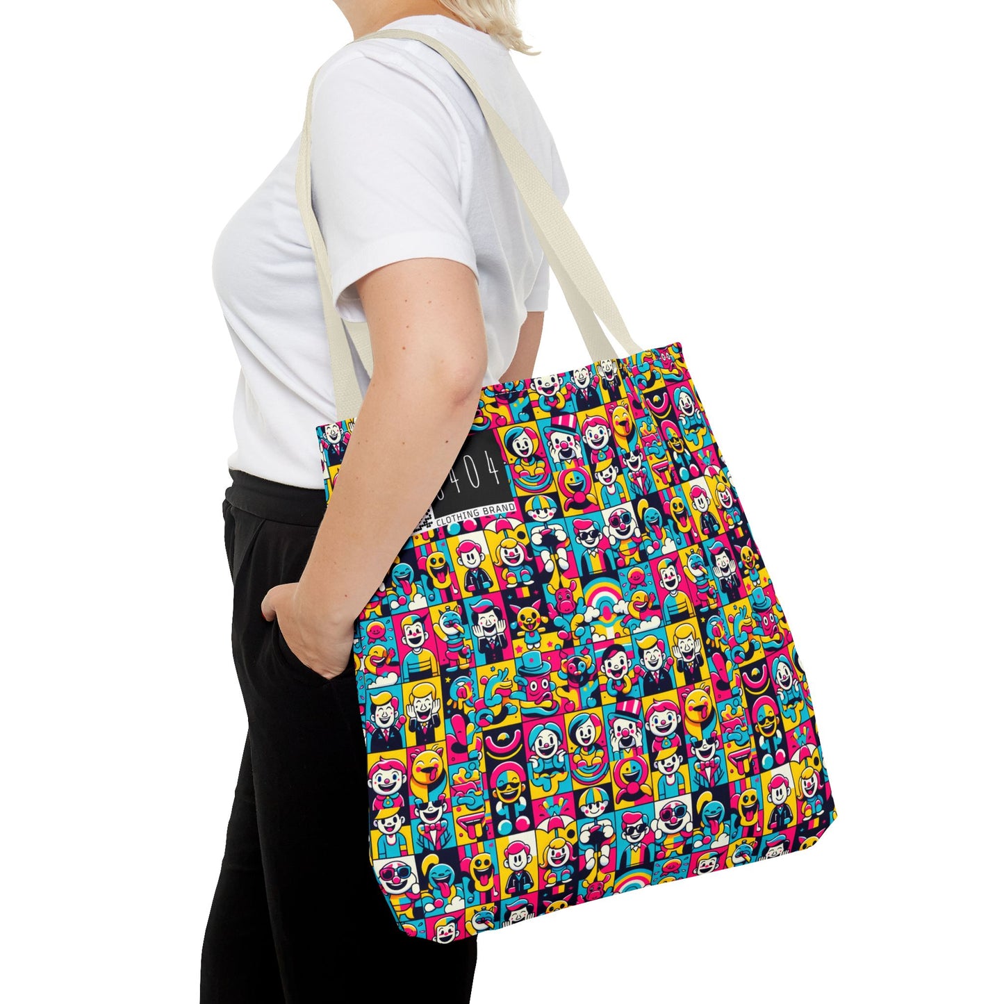 Neon Pop Playful Pop Culture Mashup Tote Bag - 8404 Design-60