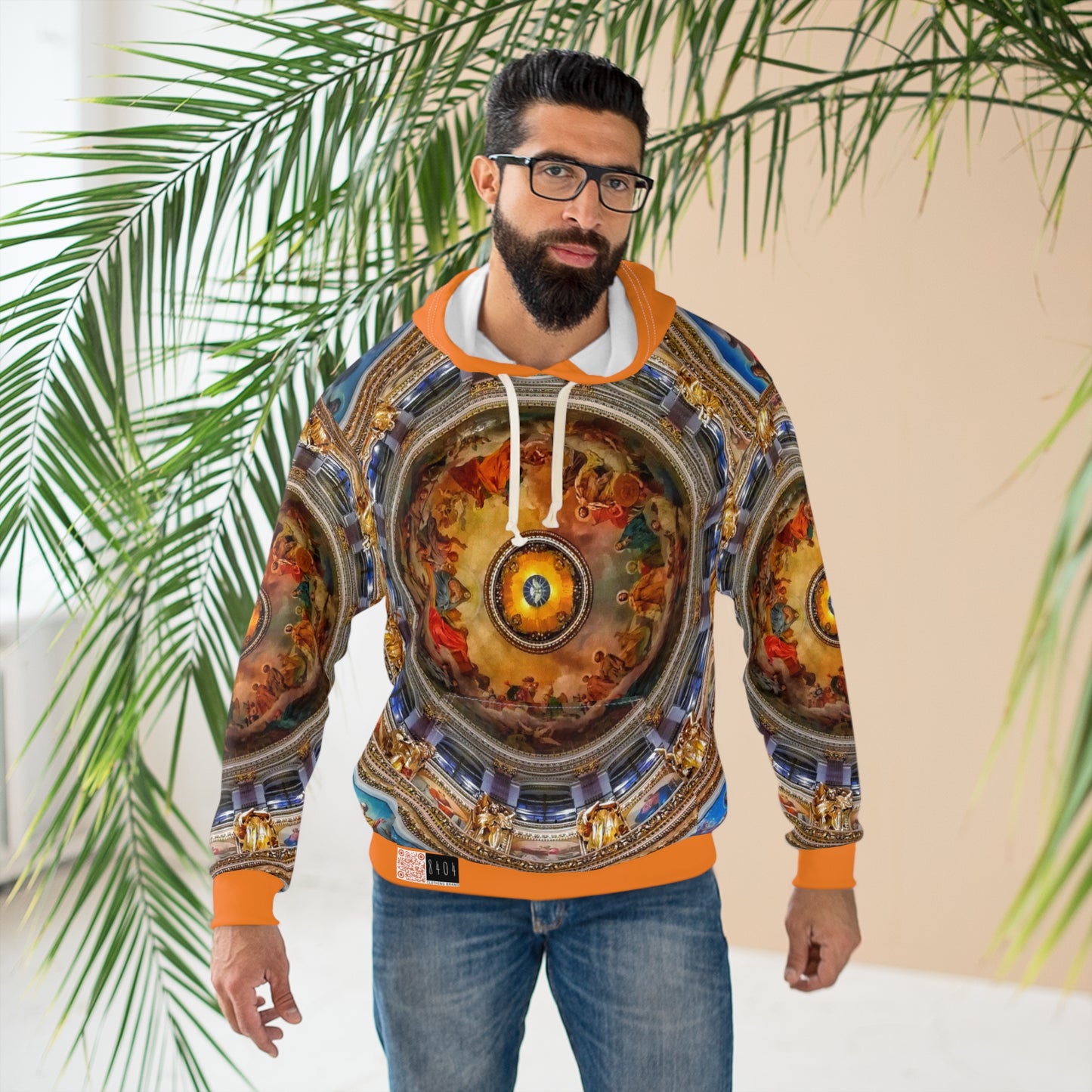 8404 Unisex Adult "divine in Orange" Fashion Pullover Hoodie