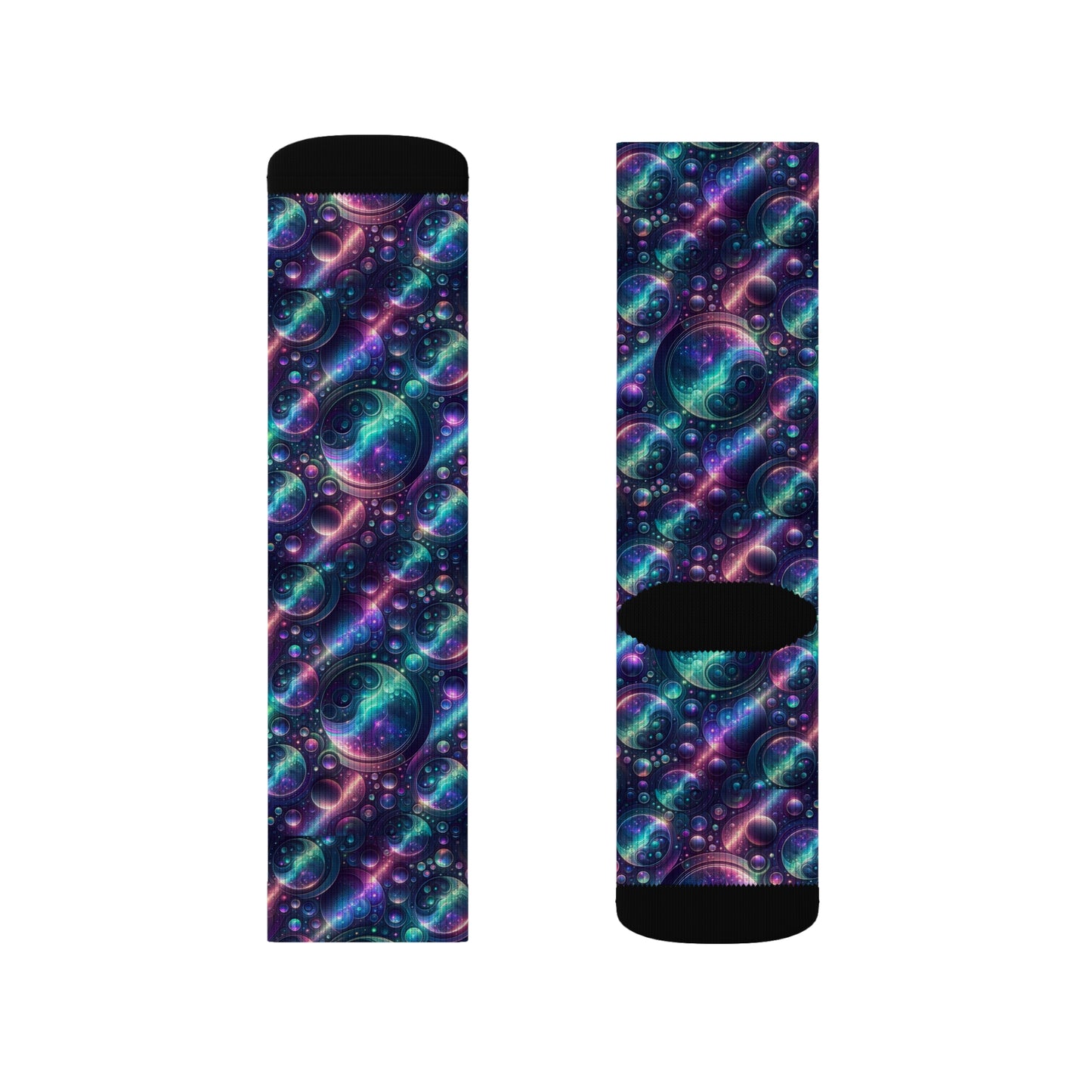 Iridescent Tech Fusion Tech-Forward Streetwear Sublimation Socks - 8404 Design-51