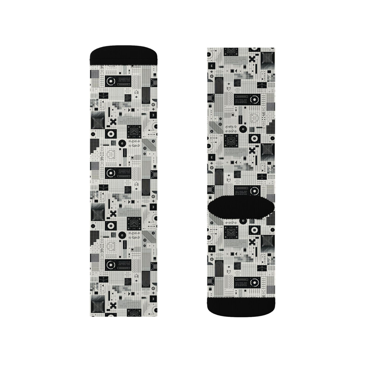 Digital Minimalism Minimalist Tech Sublimation Socks - 8404 Design-50