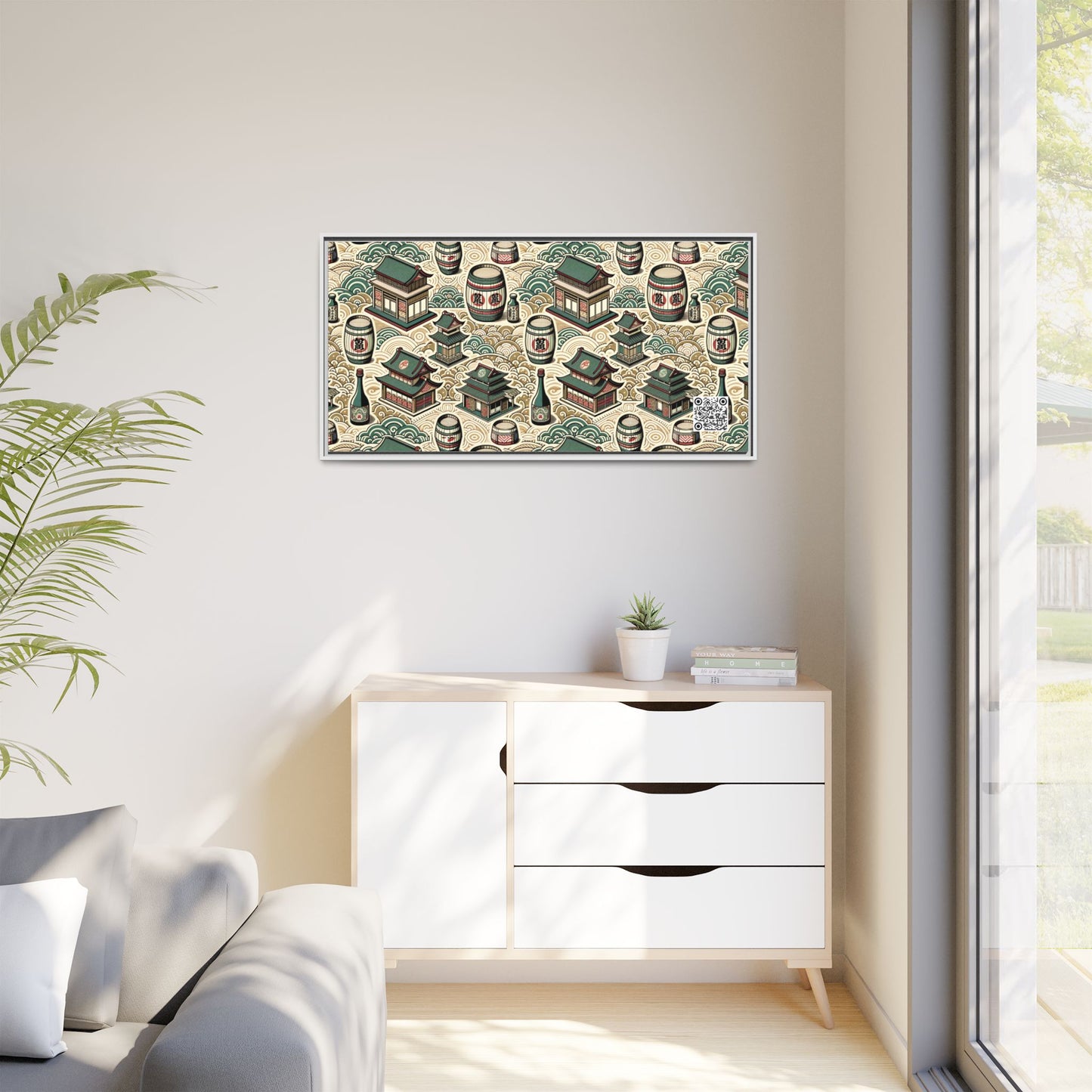 Cultural Artisanal Fusion Contemporary Cultural Elegance Matte Canvas, Framed (multi-Color) - 8404 Design-68 B