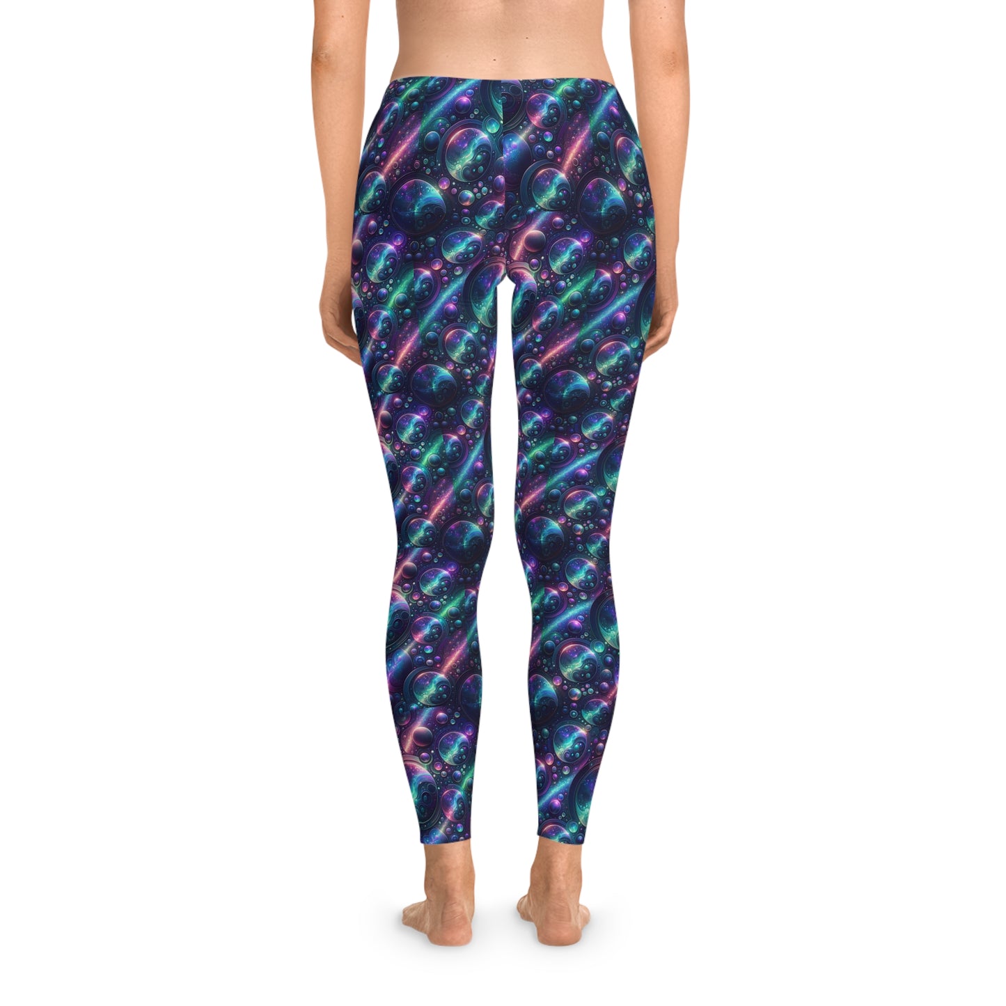 Iridescent Tech Fusion Tech-Forward Streetwear Stretch Leggings - 8404 Design-51