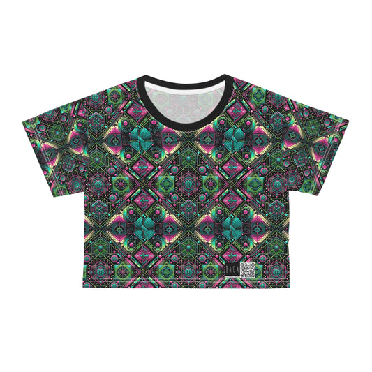 Tech-Infused Graphics Tech-Forward Streetwear Crop Tee - 8404 Design-45