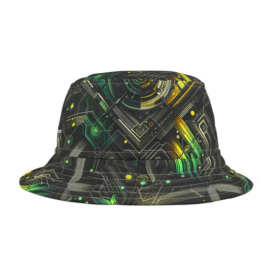 Tech Noir Graphics Tech-Inspired Streetwear Bucket Hat - 8404 Design-57