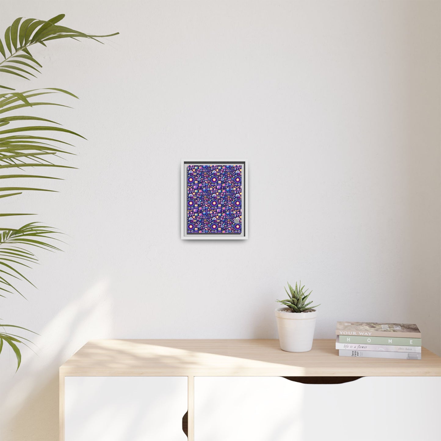 Digital Nostalgia Modern Retro Fusion Matte Canvas, Framed (multi-Color) - 8404 Design-64 B
