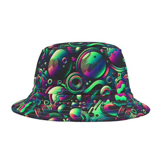Tech-Tonal Graphics Tech-Forward Streetwear Bucket Hat - 8404 Design-56