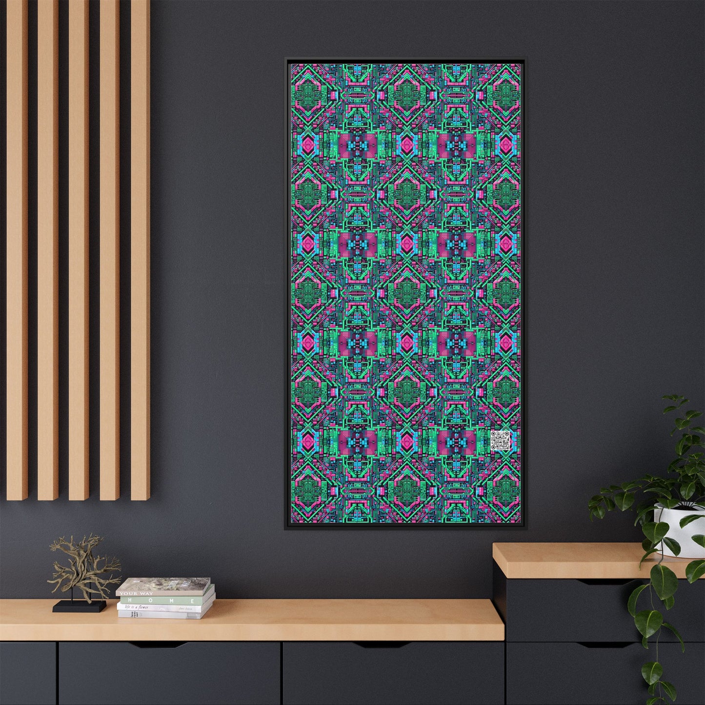 Digital Glitch Vibes Tech-Inspired Streetwear Matte Canvas, Framed (multi-Color) - 8404 Design-71 A