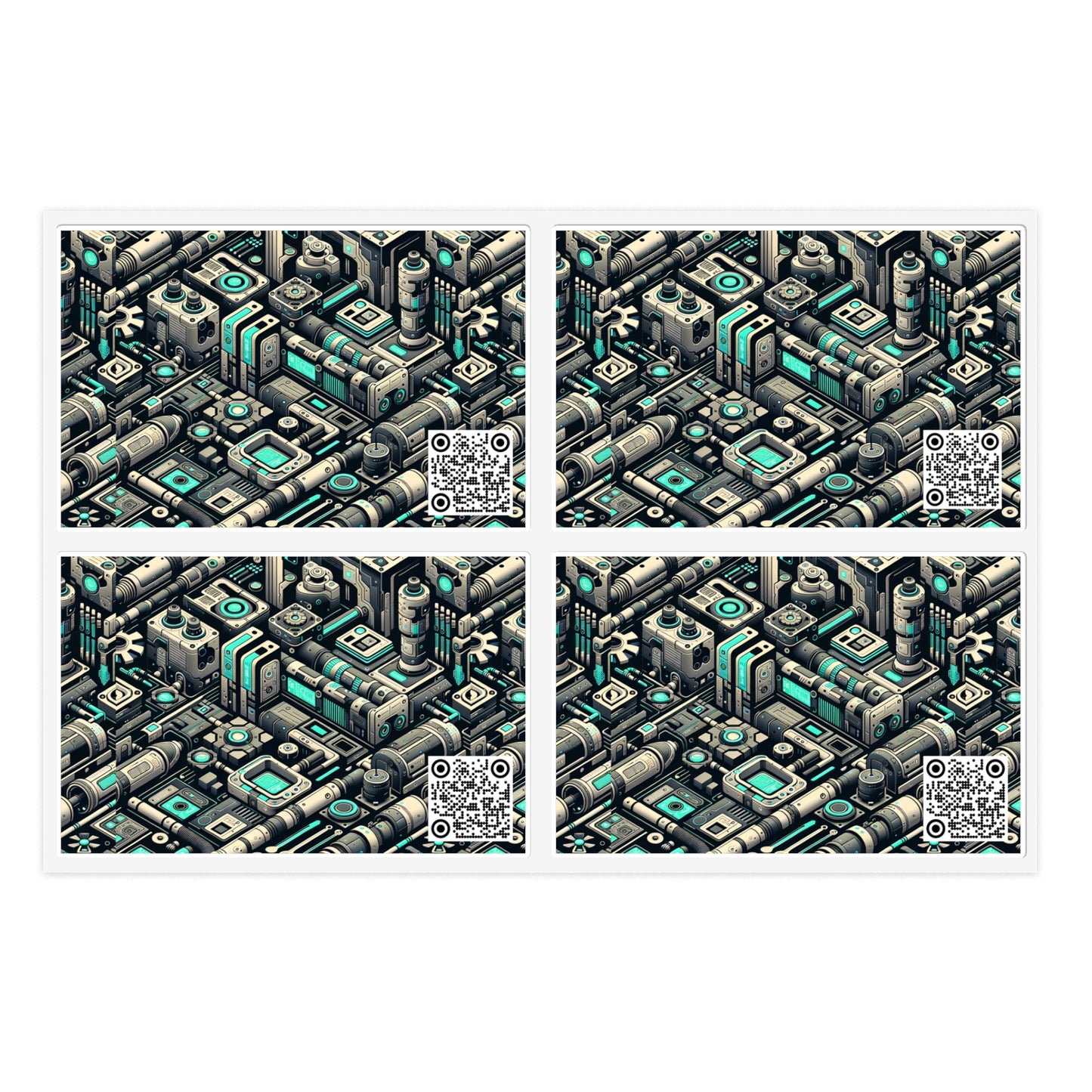 Tech Utility Fusion Modern Tech Streetwear Sticker Sheets - 8404 Design-49