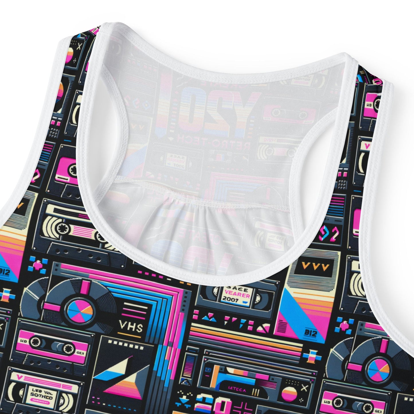 Digital Nostalgia Tech-Inspired Retro Fusion Women's Tank Top - 8404 Design-65
