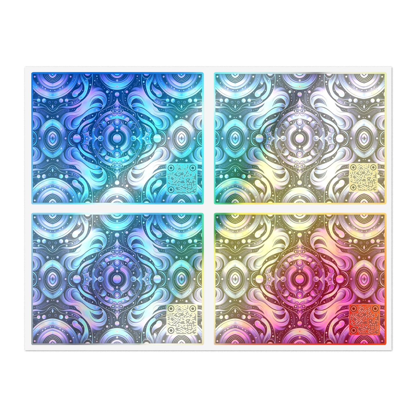 Iridescent Tech Fusion Tech-Forward Streetwear Sticker Sheets - 8404 Design-62