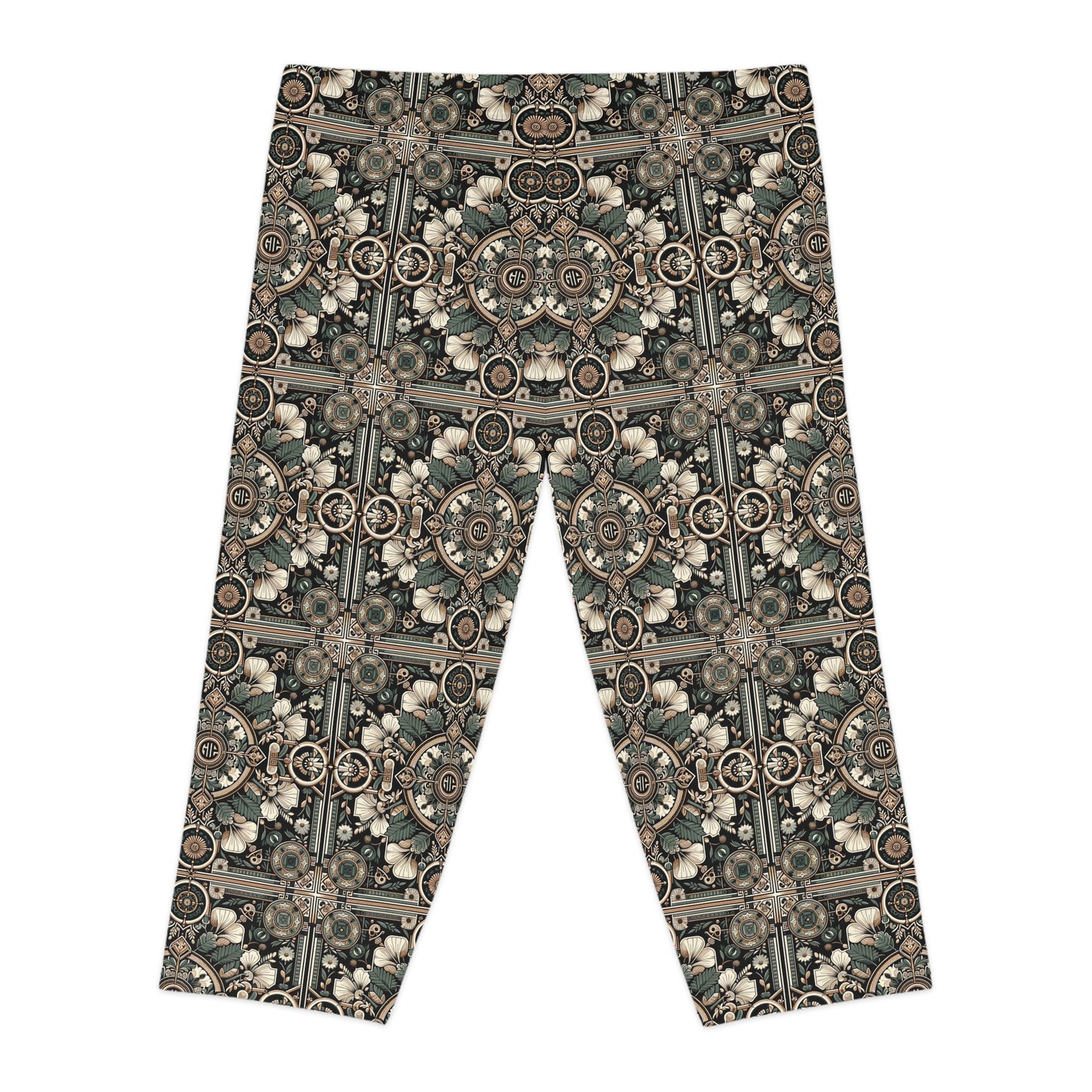Cyber Garden Party Tech Garden Extravaganza Women's Capri Leggings - 8404 Design-66
