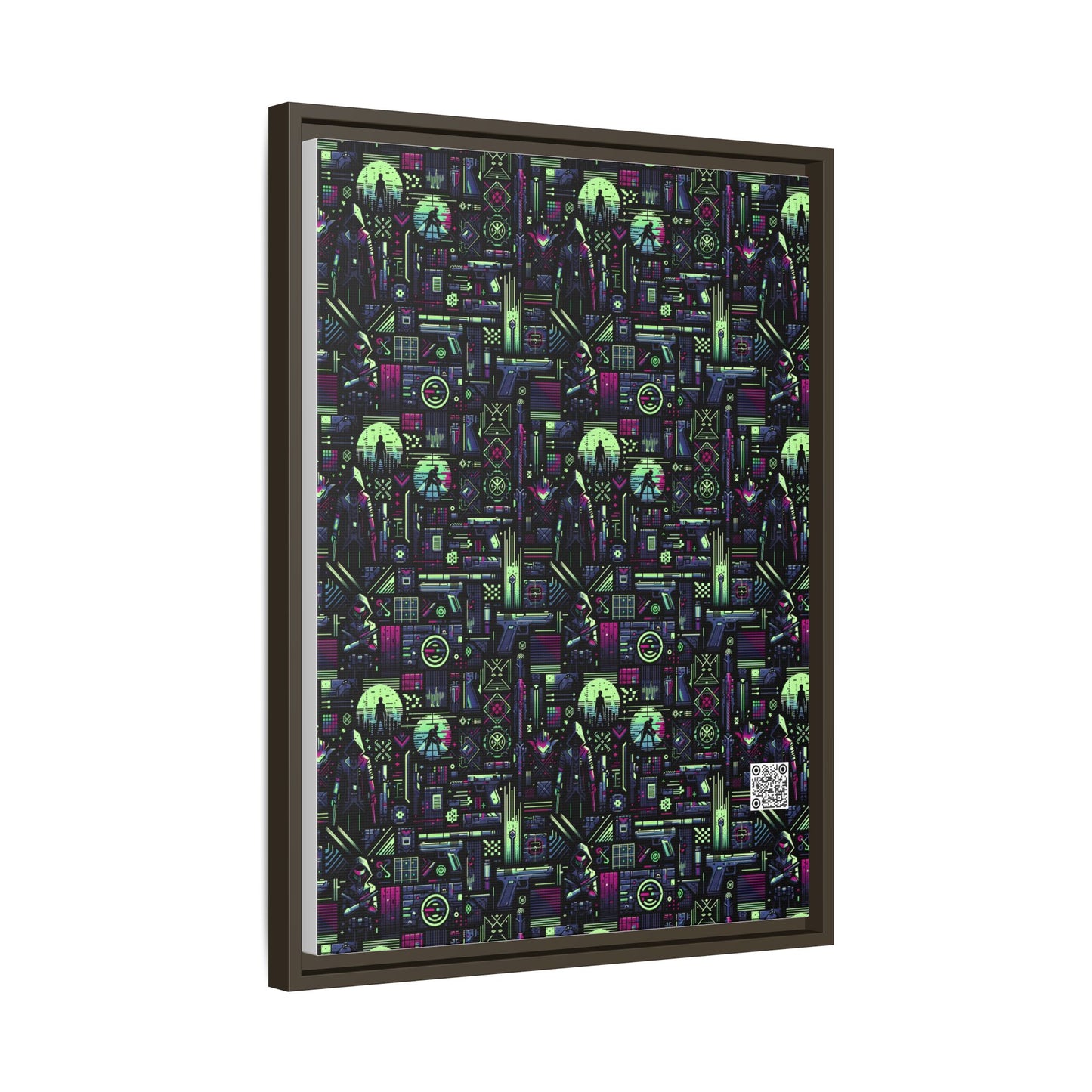 Tech Noir Futuristic Cyberpunk Matte Canvas, Framed (multi-Color) - 8404 Design-63 A