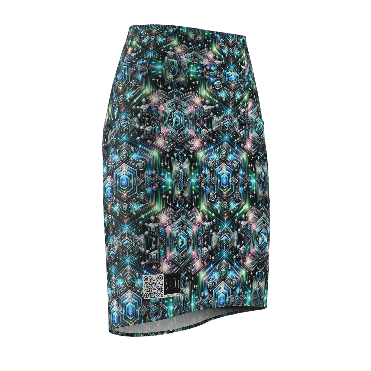 Tech-Infused Futurism Futuristic Tech Women's Pencil Skirt - 8404 Design-63