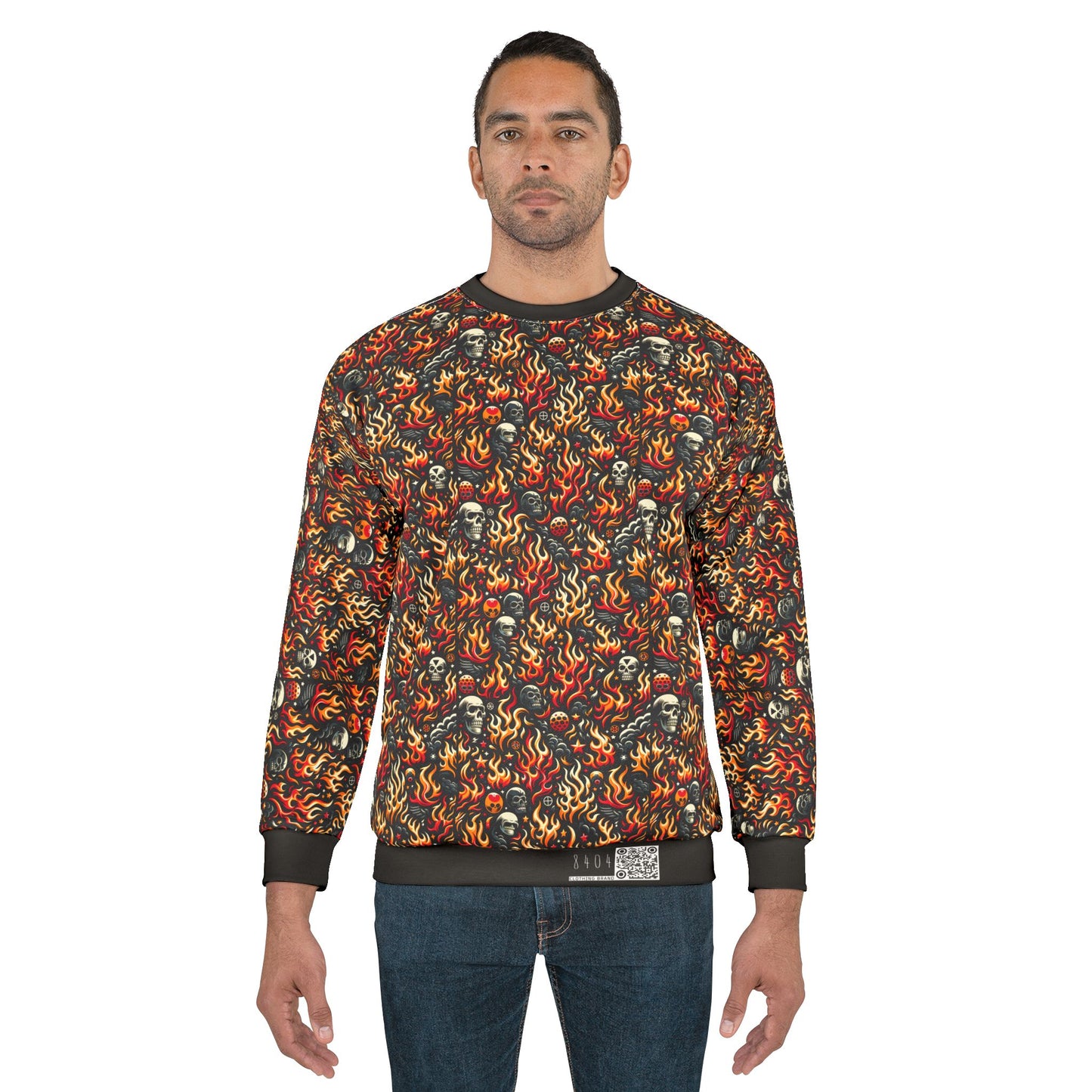 Flame Graphics Maximalist Streetwear Sweatshirt - 8404 Design-76