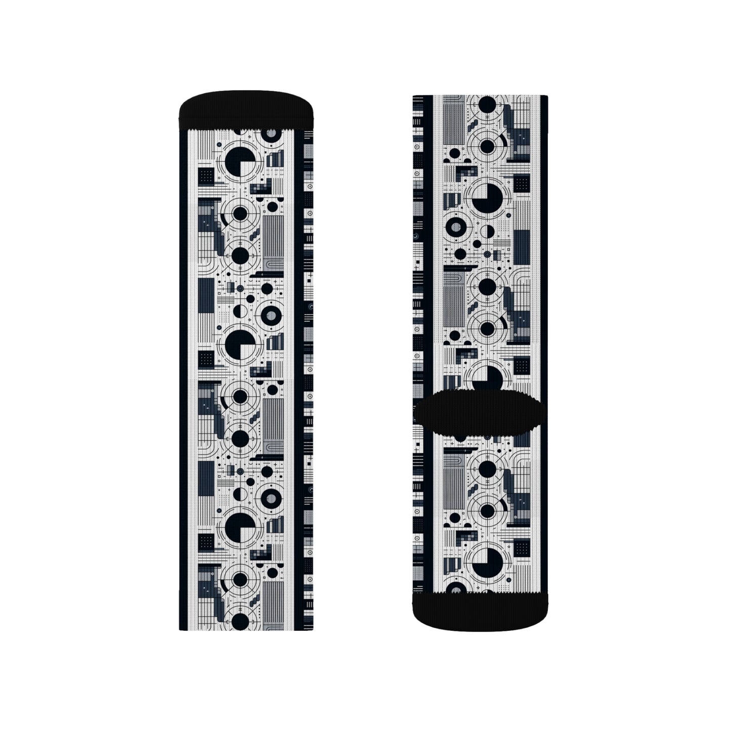 Minimalist Athleisure Minimalist Tech Sublimation Socks - 8404 Design-54