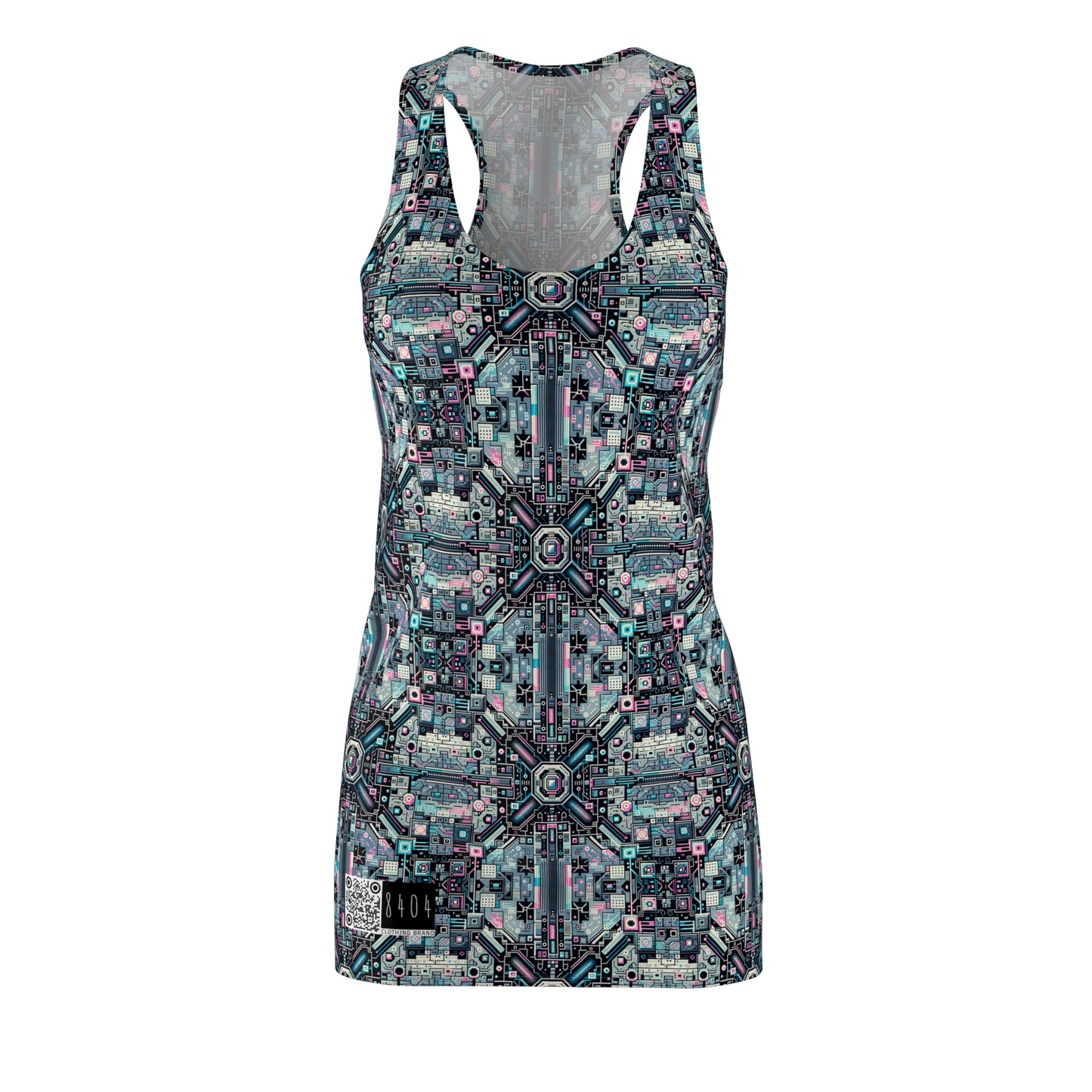 Digital Renaissance Tech-Forward Maximalism Women's Cut & Sew Racerback Dress - 8404 Design-44