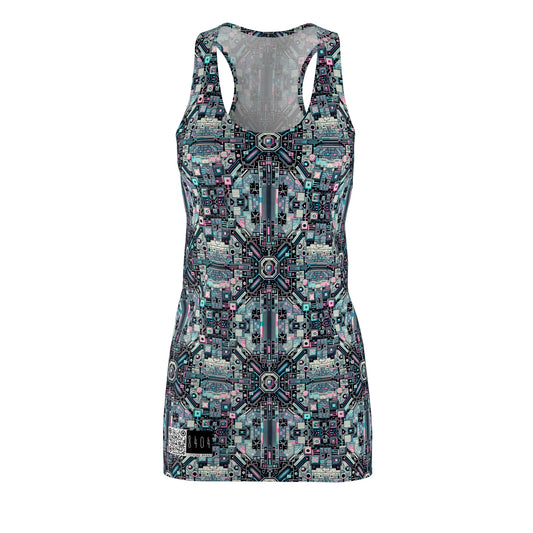 Digital Renaissance Tech-Forward Maximalism Women's Cut & Sew Racerback Dress - 8404 Design-44