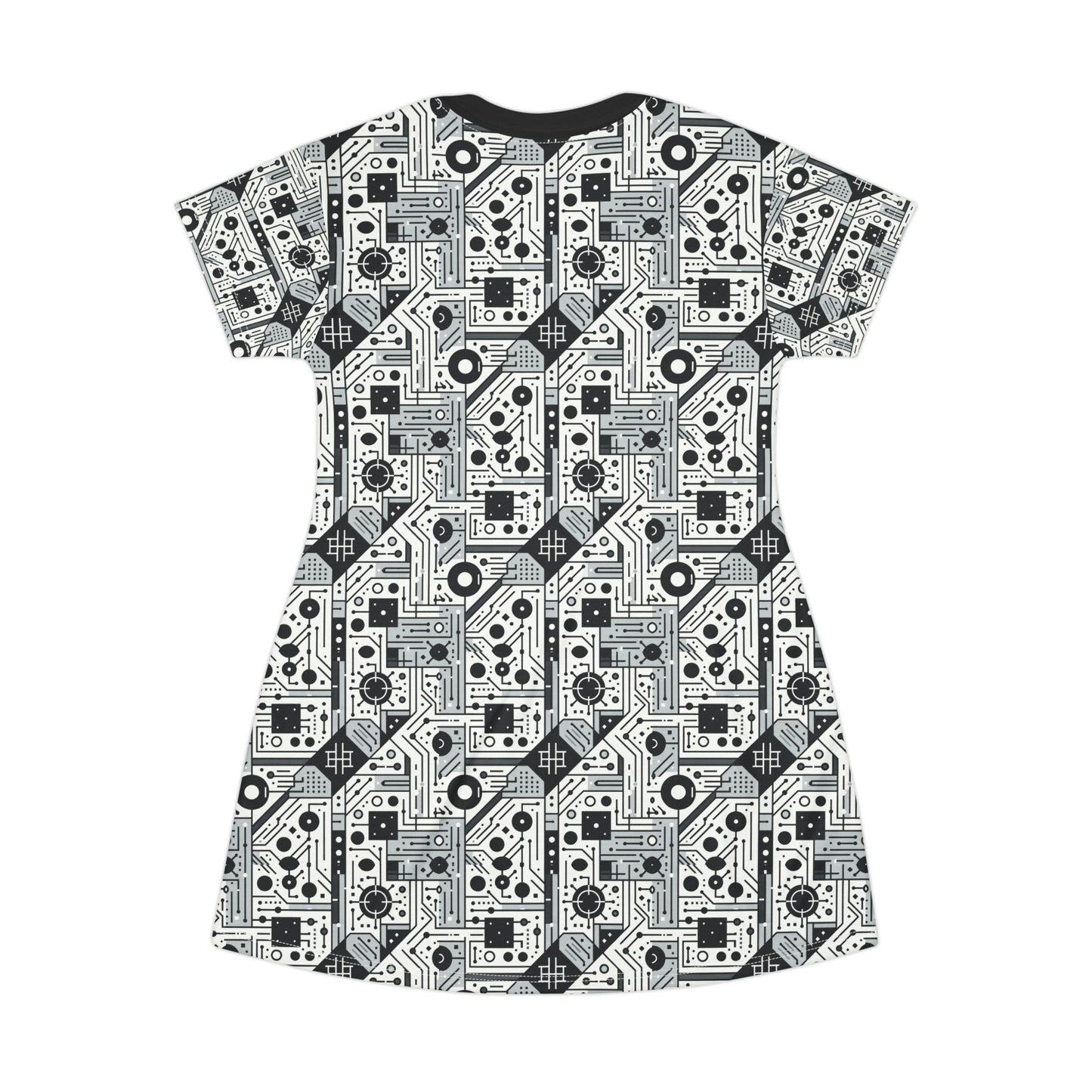 Digital Minimalism Minimalist Tech T-Shirt Dress - 8404 Design-48