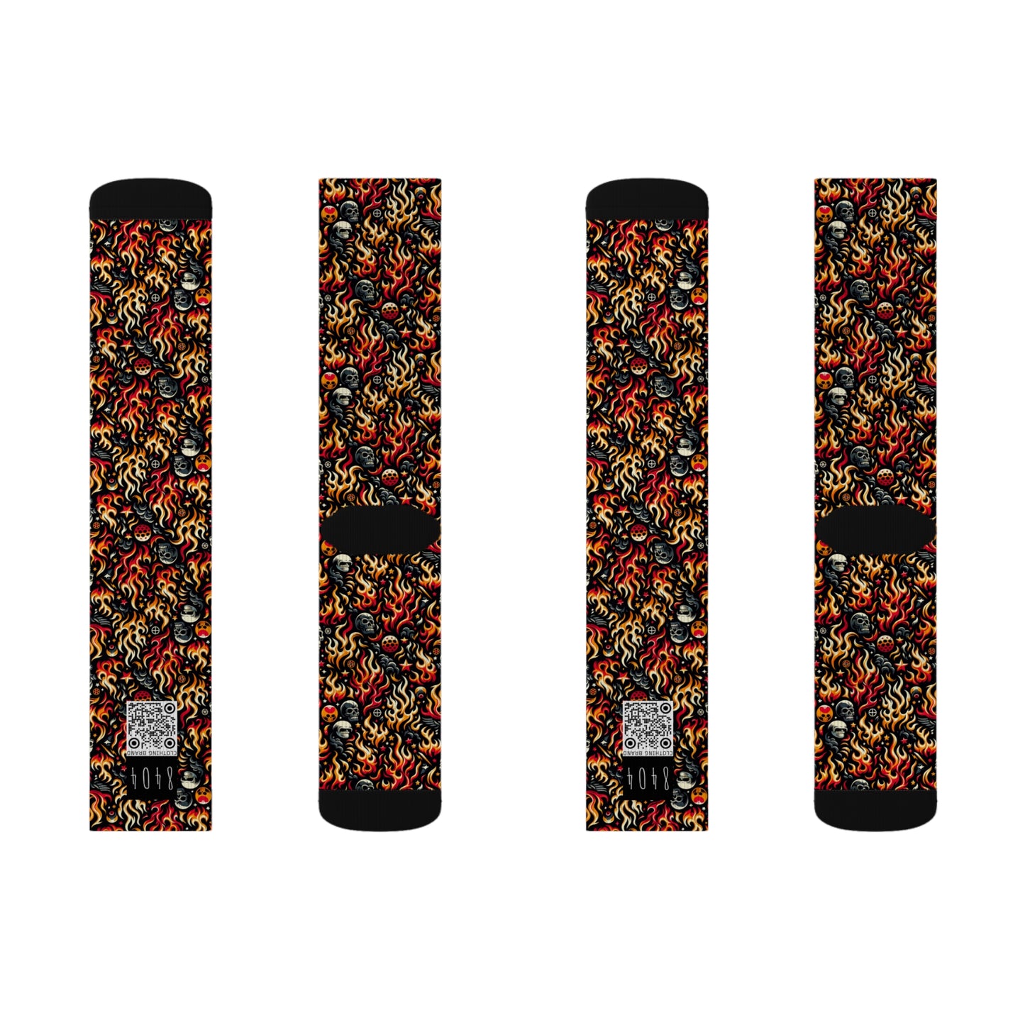 Flame Graphics Maximalist Streetwear Sublimation Socks - 8404 Design-76