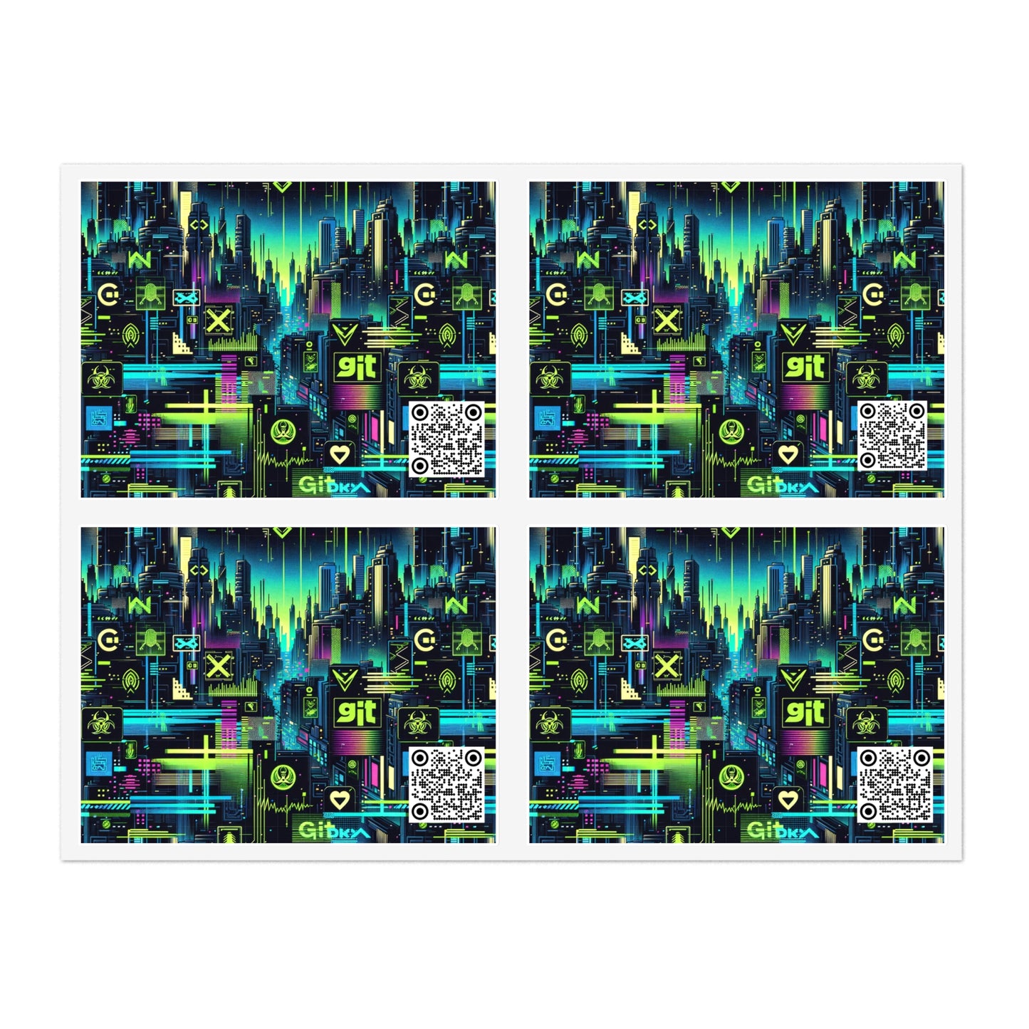 Digital Dystopia Tech Noir Sticker Sheets - 8404 Design-55