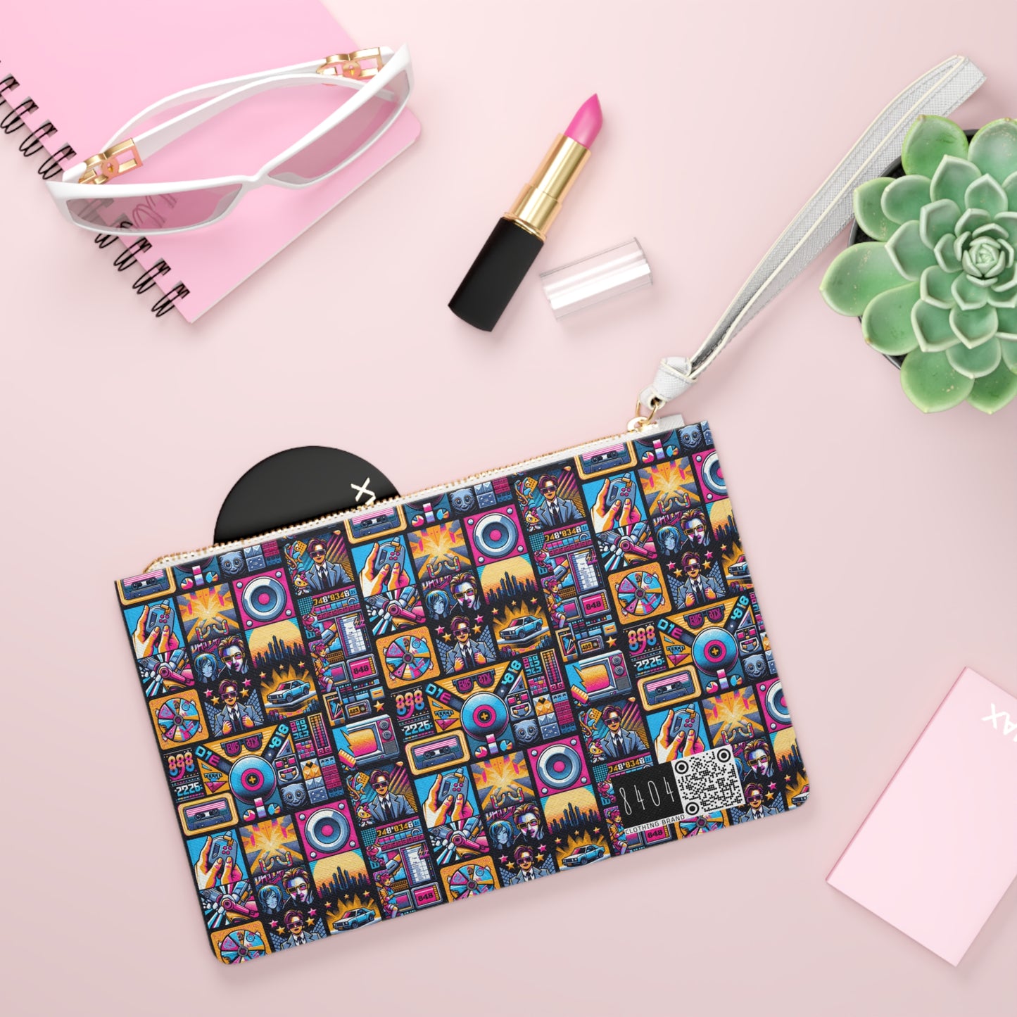 Digital Pop Culture Mashup Maximalist Pop Clutch Bag - 8404 Design-52