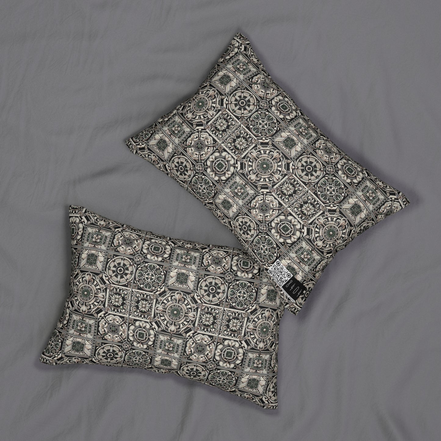 Cyber Garden Party Tech Garden Extravaganza Spun Polyester Lumbar Pillow - 8404 Design-45 B