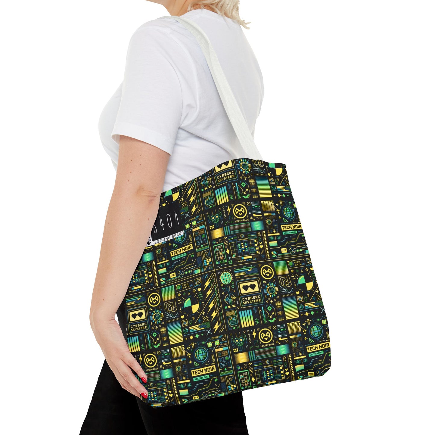 Digital Dystopia Tech Noir Tote Bag - 8404 Design-57