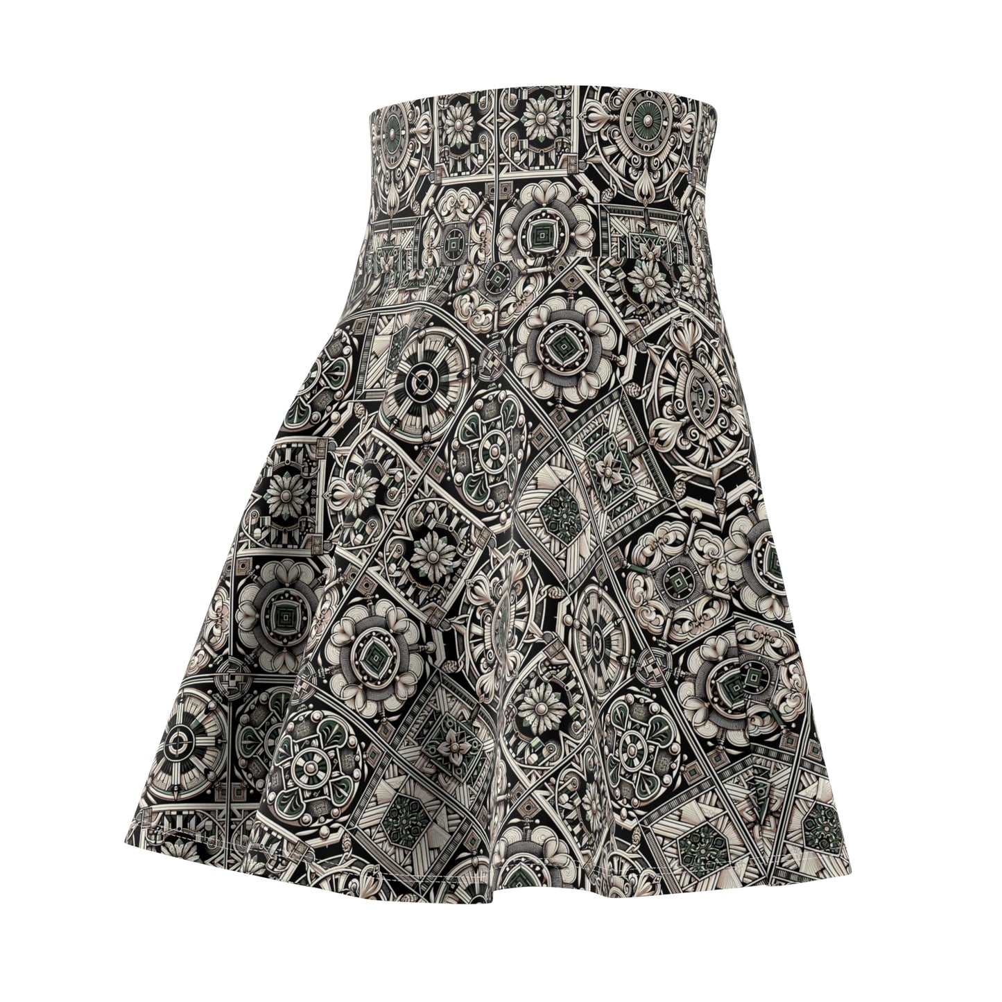 Cyber Garden Party Tech Garden Extravaganza Women's Skater Skirt - 8404 Design-45