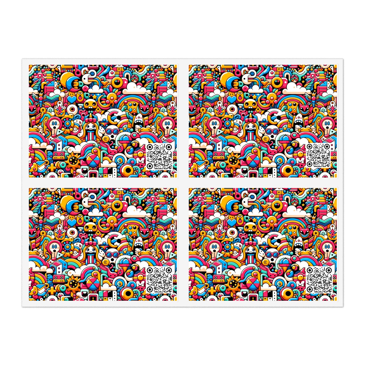 Neon Pop Playful Pop Culture Mashup Sticker Sheets - 8404 Design-62