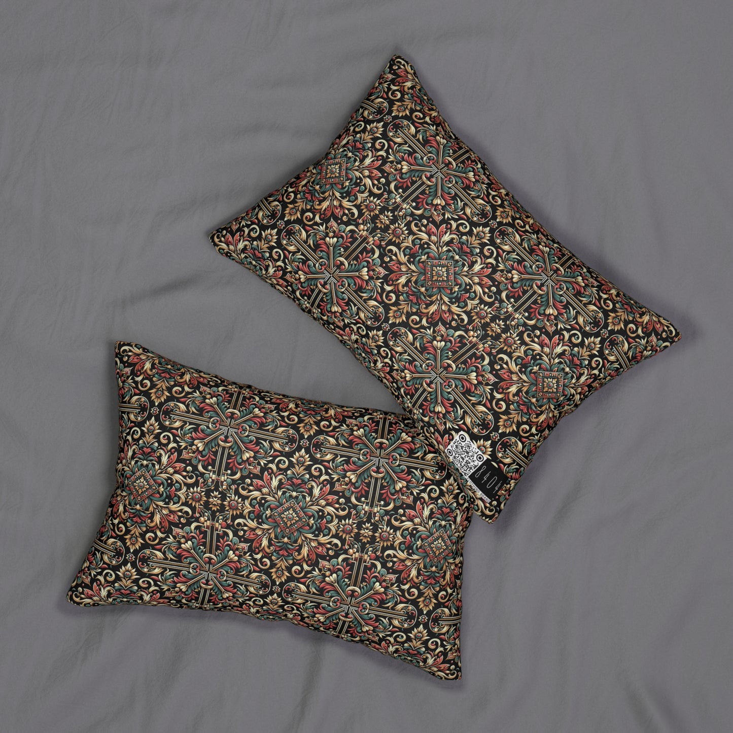 Streetwear Renaissance Artistic Clash of Old and New Spun Polyester Lumbar Pillow - 8404 Design-46 B