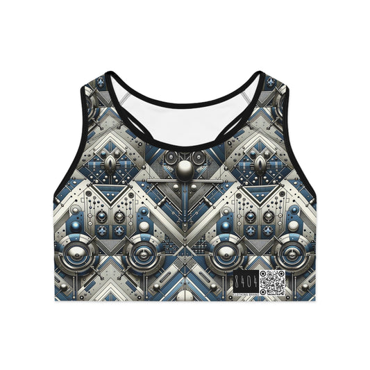 Tech Utility Fusion Tech-Forward Utility With a Futuristic Edge Sports Bra - 8404 Design-63