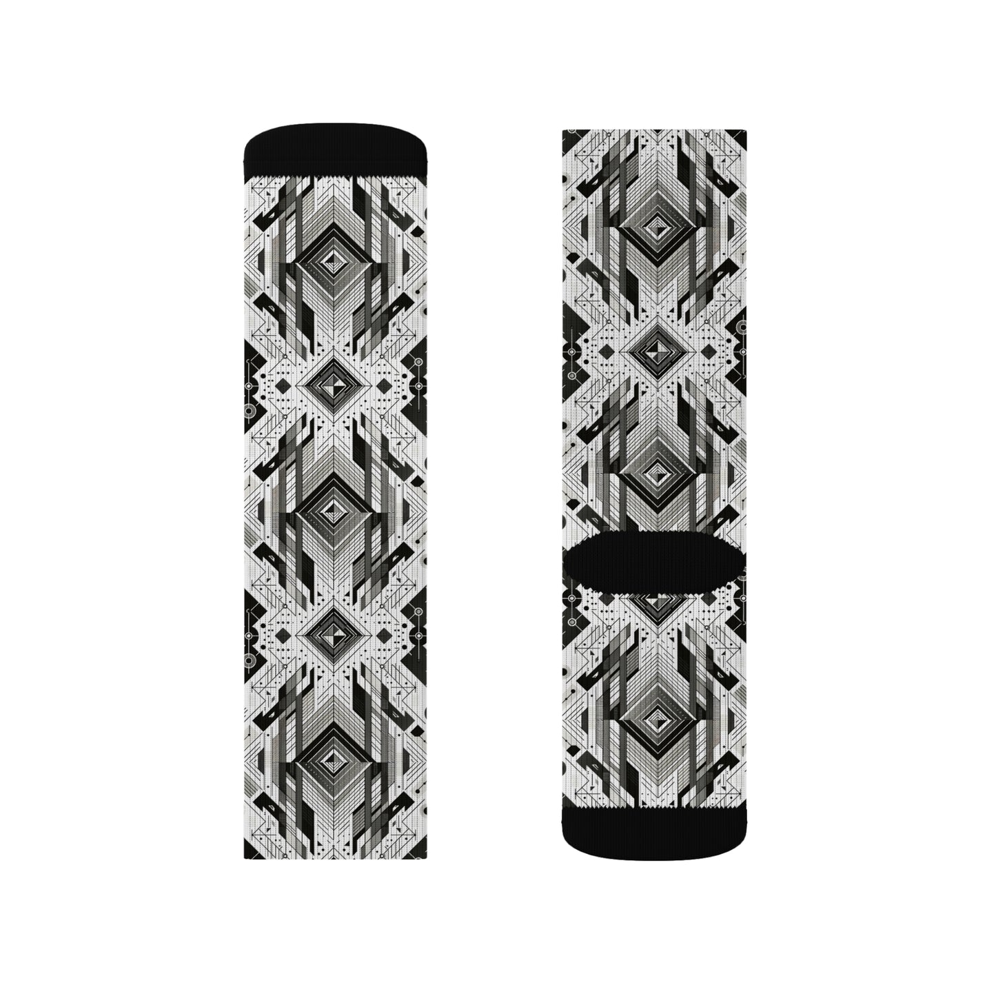 Digital Minimalism Minimalist Tech Sublimation Socks - 8404 Design-51