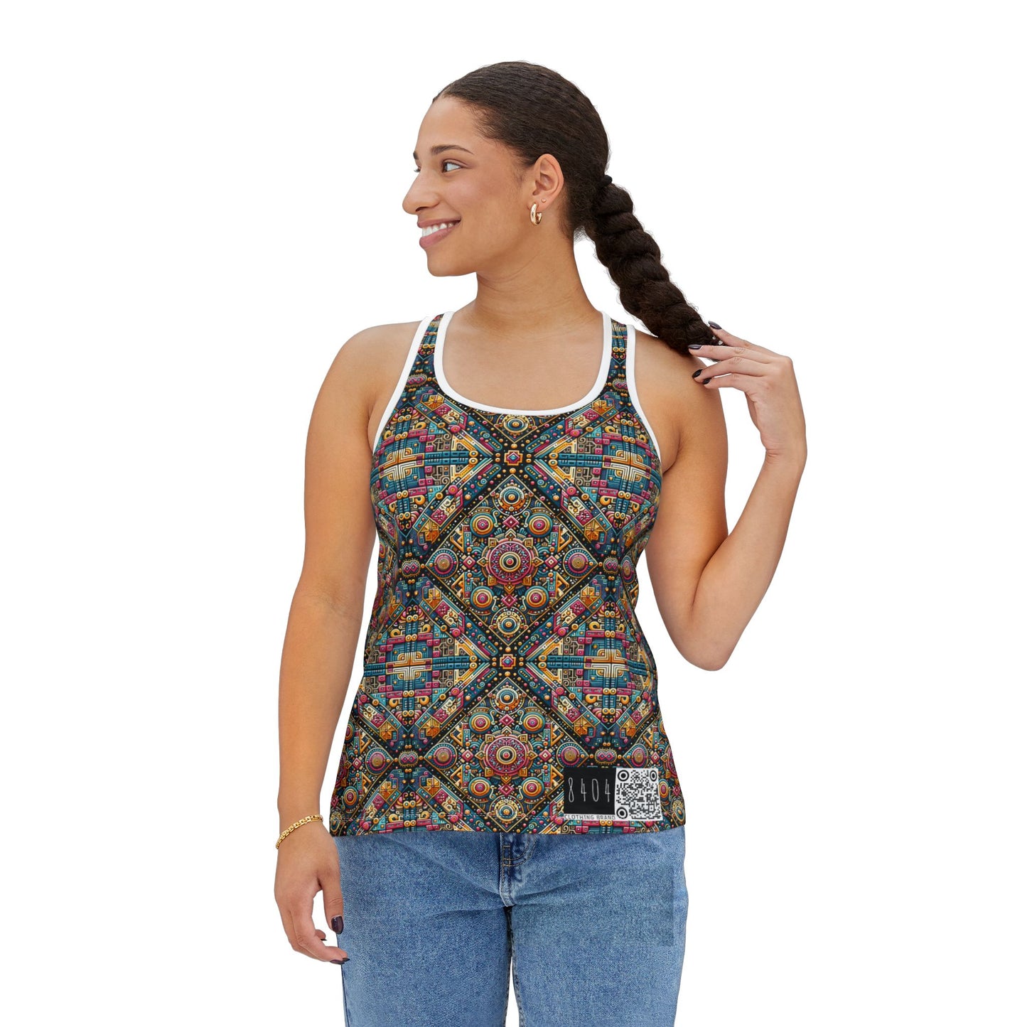 Cultural Fusion Tech Blend of Cultural Heritage With Tech-Inspired Elements Women's Tank Top - 8404 Design-58