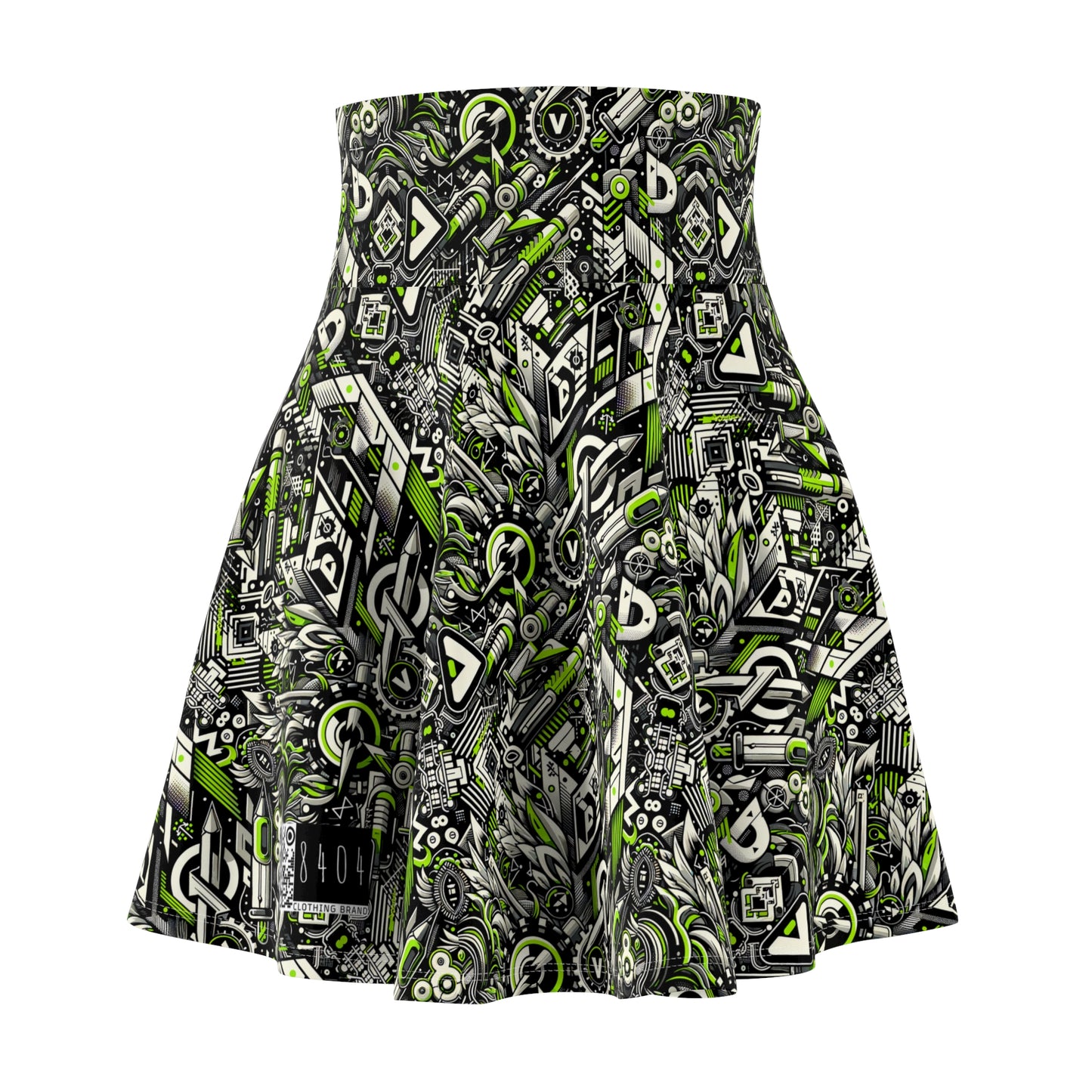Graffiti Tech Fusion Bold Streetwear Fusion Women's Skater Skirt - 8404 Design-59