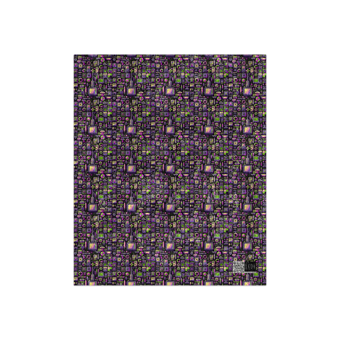 Digital Nostalgia Remix Modern Vintage Fusion Crushed Velvet Blanket - 8404 Design-67