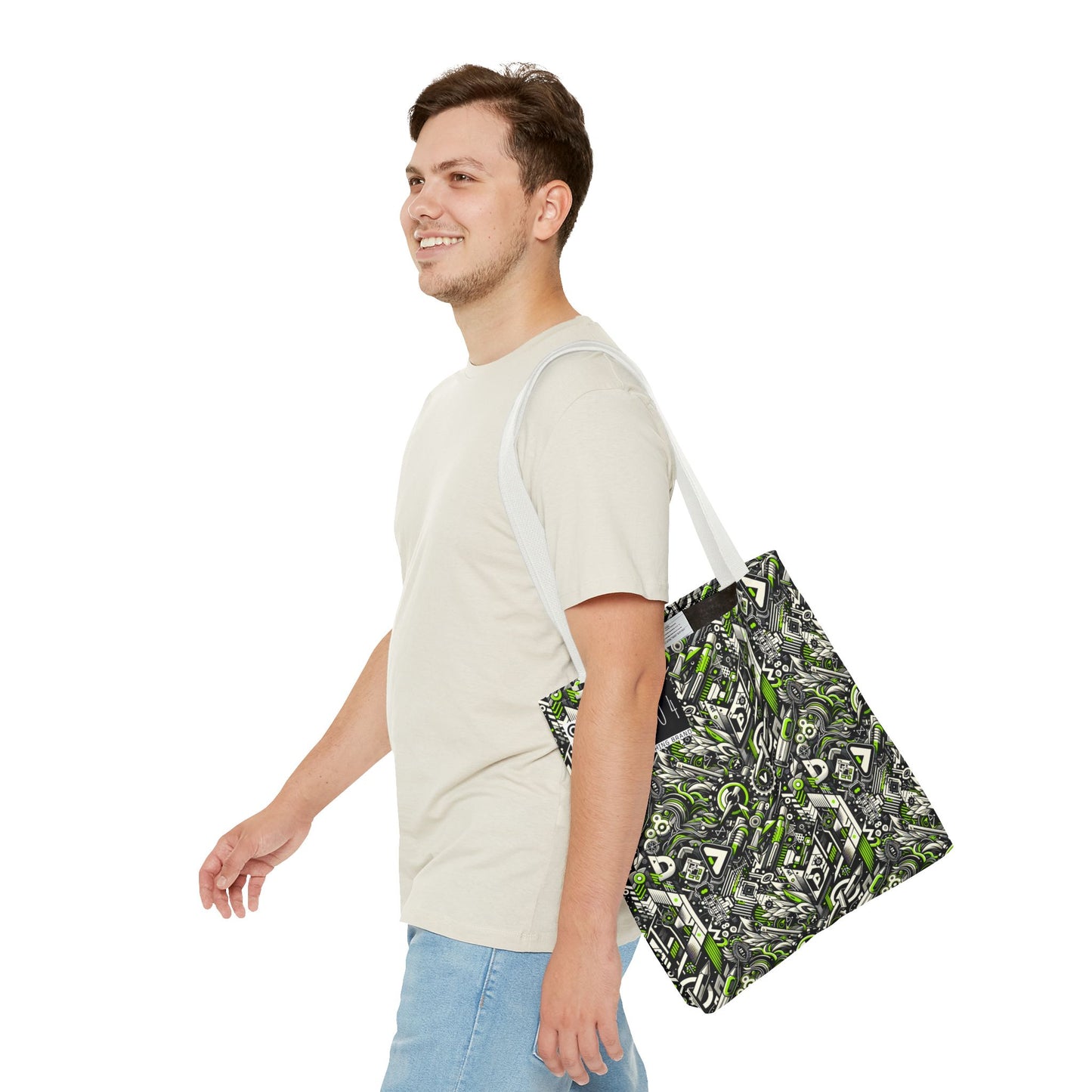 Graffiti Tech Fusion Bold Streetwear Fusion Tote Bag - 8404 Design-59