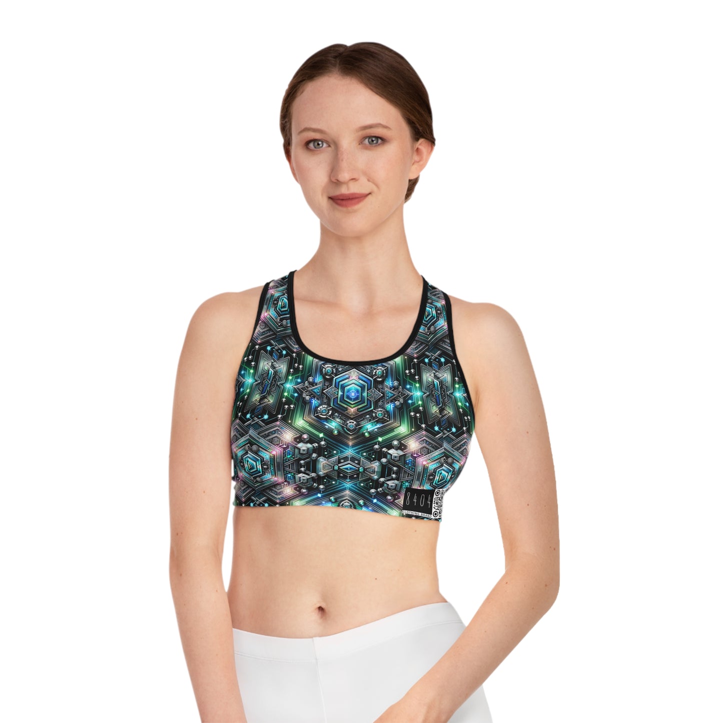 Tech-Infused Futurism Futuristic Tech Sports Bra - 8404 Design-63