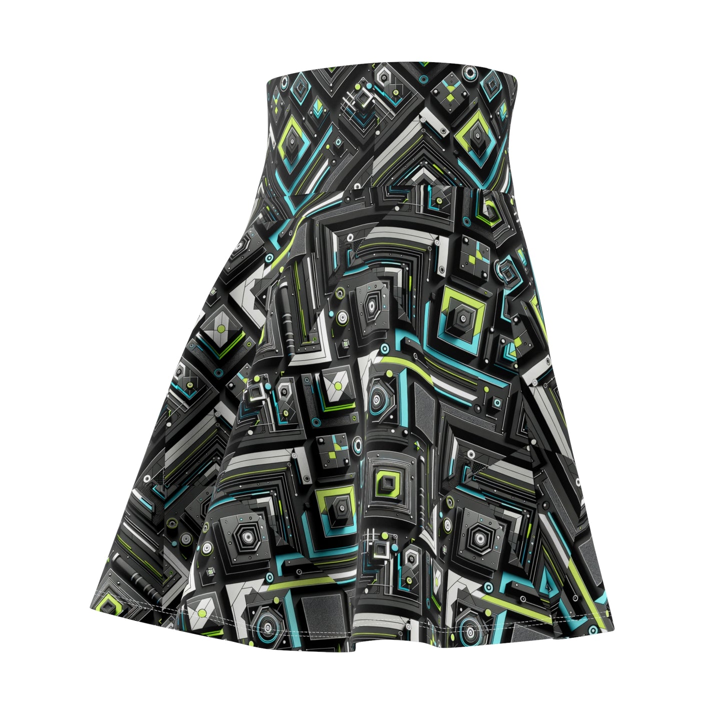 Tech-Infused Activewear Modern Tech Minimalism Women's Skater Skirt - 8404 Design-49