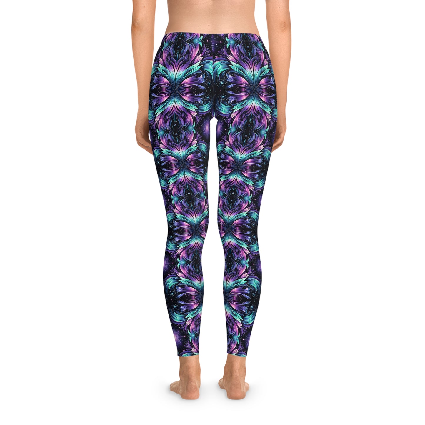 Iridescent Dream Futuristic Tech Stretch Leggings - 8404 Design-60