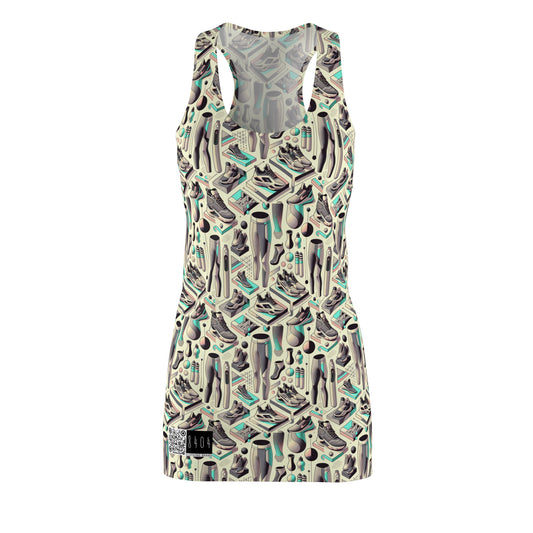Tech-Infused Athleisure Futuristic Athletic Tech Women's Cut & Sew Racerback Dress - 8404 Design-44