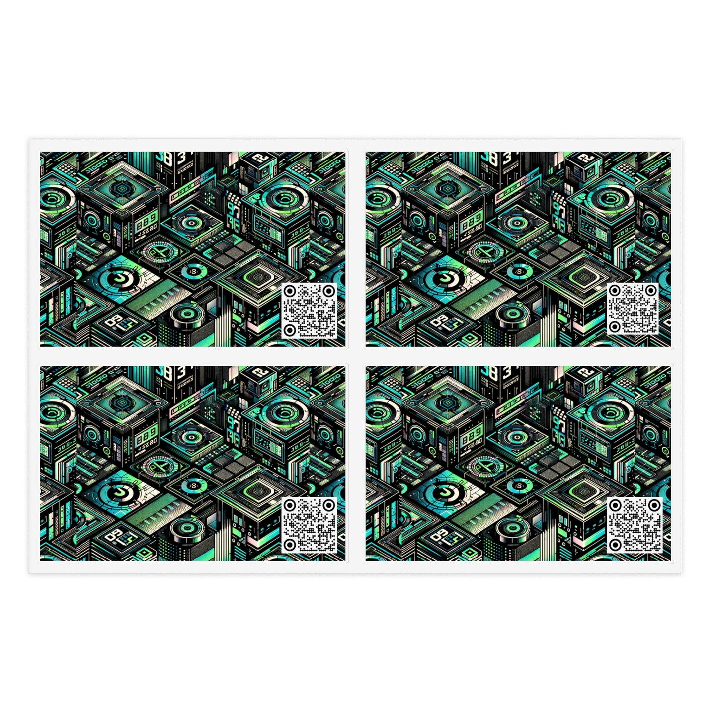 Tech-Inspired Graphic Tees Tech-Forward Streetwear Sticker Sheets - 8404 Design-56