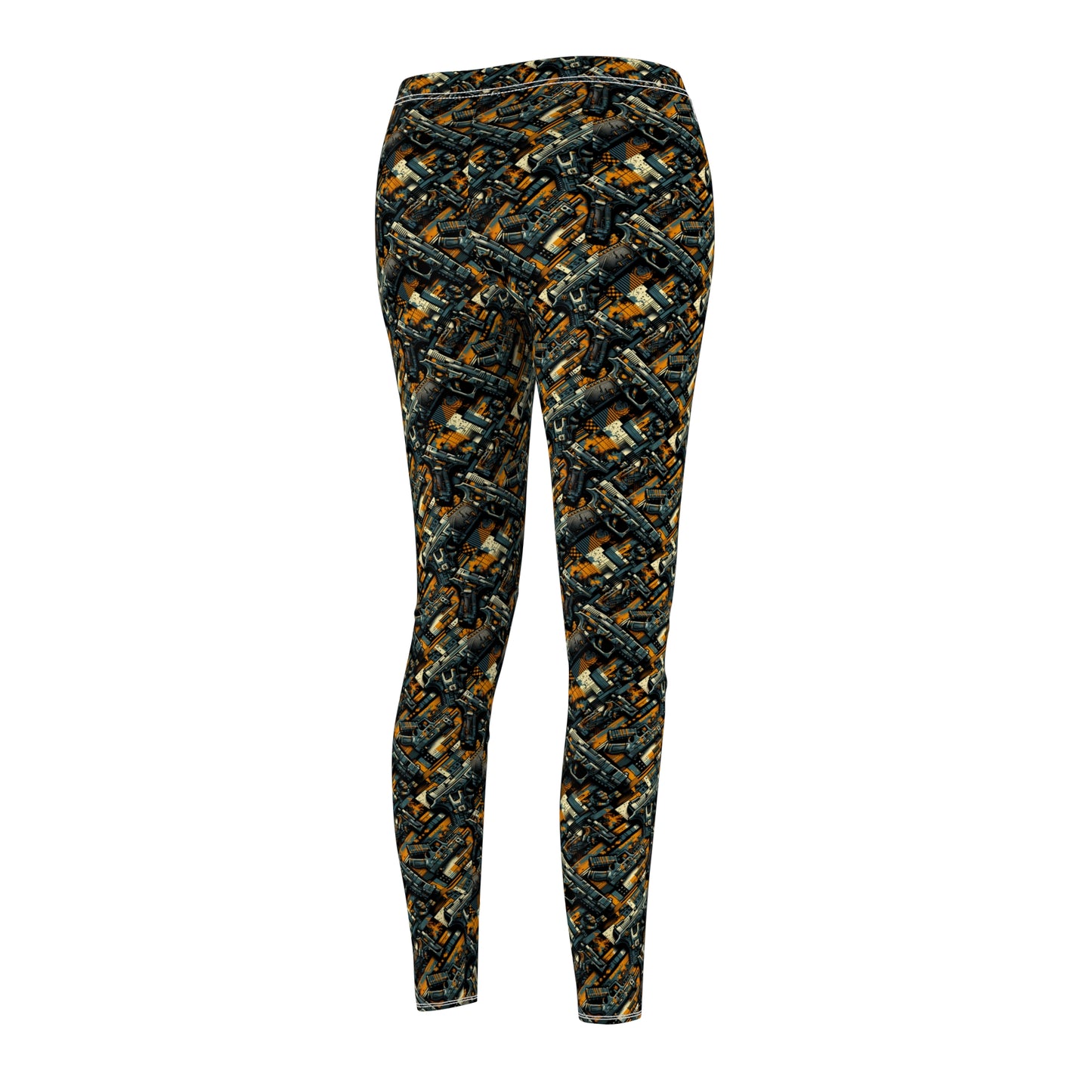 Digital Punk Futuristic Grunge Women's Cut & Sew Casual Leggings - 8404 Design-47