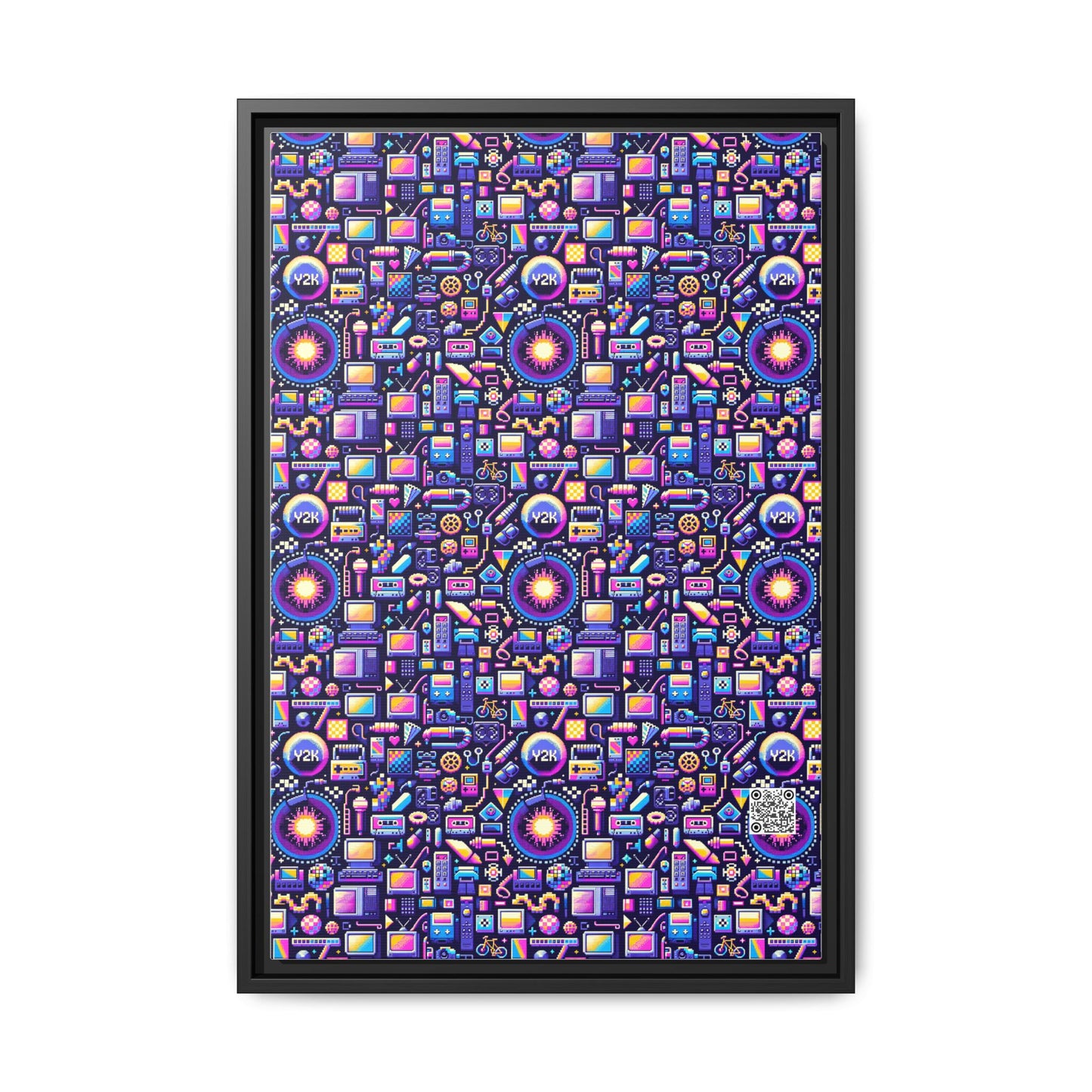 Digital Nostalgia Modern Retro Fusion Matte Canvas, Framed (multi-Color) - 8404 Design-64 B