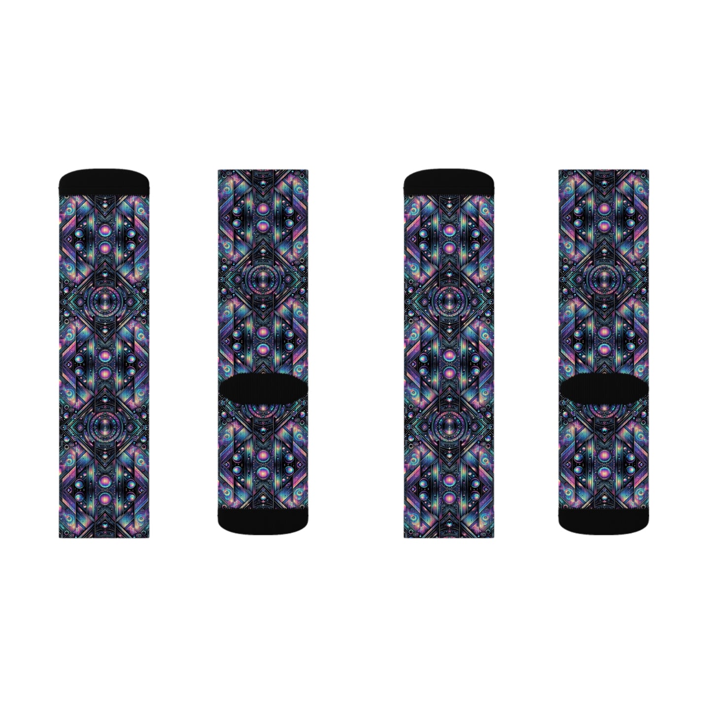 Galactic Hues Tech-Forward Cosmic Fusion Sublimation Socks - 8404 Design-58