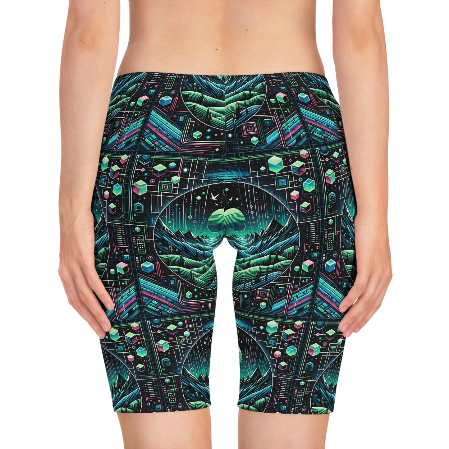 Digital Adventure Graphics Digital Explorer Women's Bike Shorts - 8404 Design-59