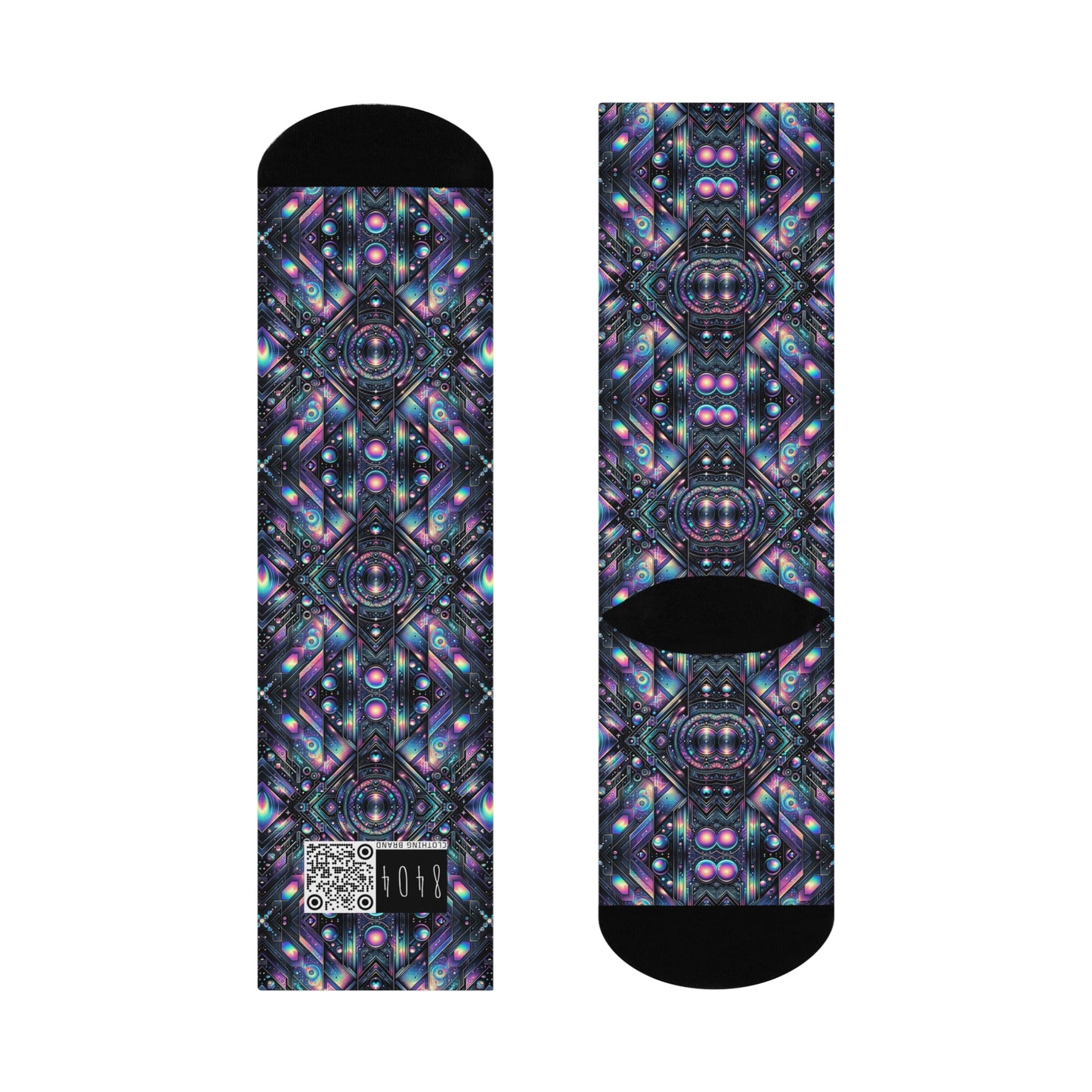 Galactic Hues Tech-Forward Cosmic Fusion Cushioned Crew Socks - 8404 Design-58