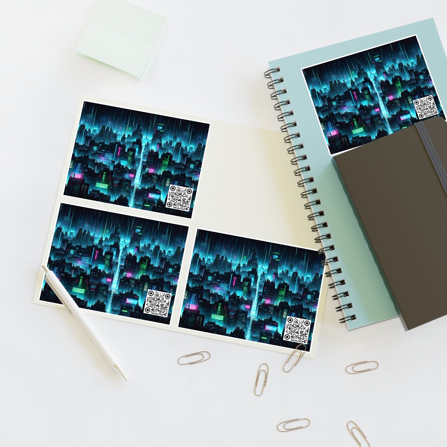 Tech Noir Graphics Cyberpunk Tech Aesthetic Sticker Sheets - 8404 Design-60