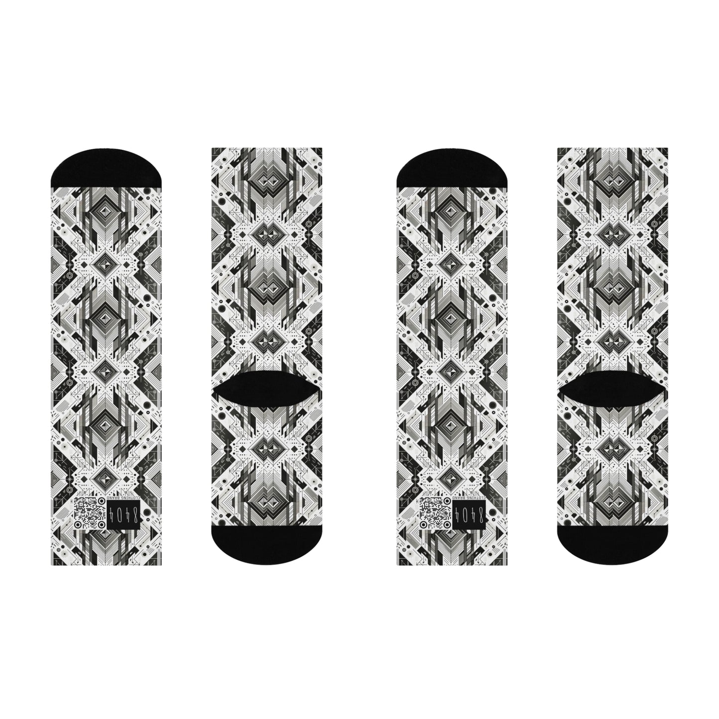 Digital Minimalism Minimalist Tech Cushioned Crew Socks - 8404 Design-51