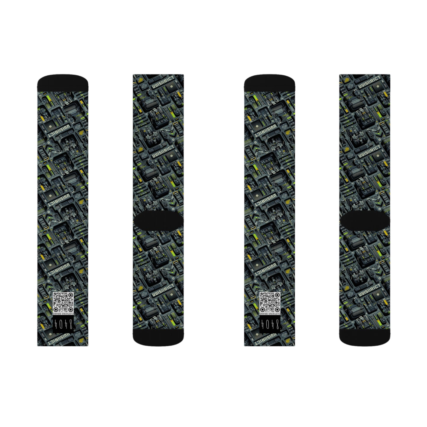 Tech Utility Streetwear Futuristic Tech-Forward Sublimation Socks - 8404 Design-47