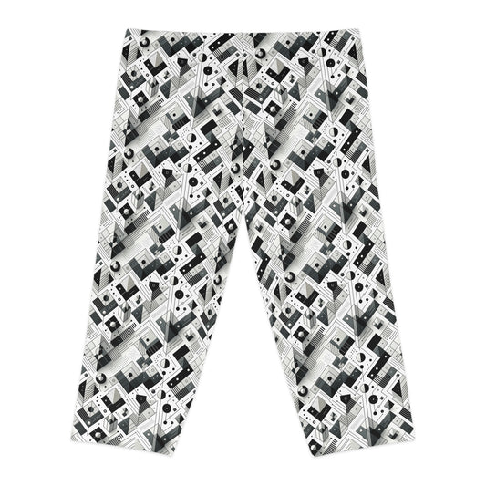 Digital Minimalism Minimalist Tech Women's Capri Leggings - 8404 Design-69